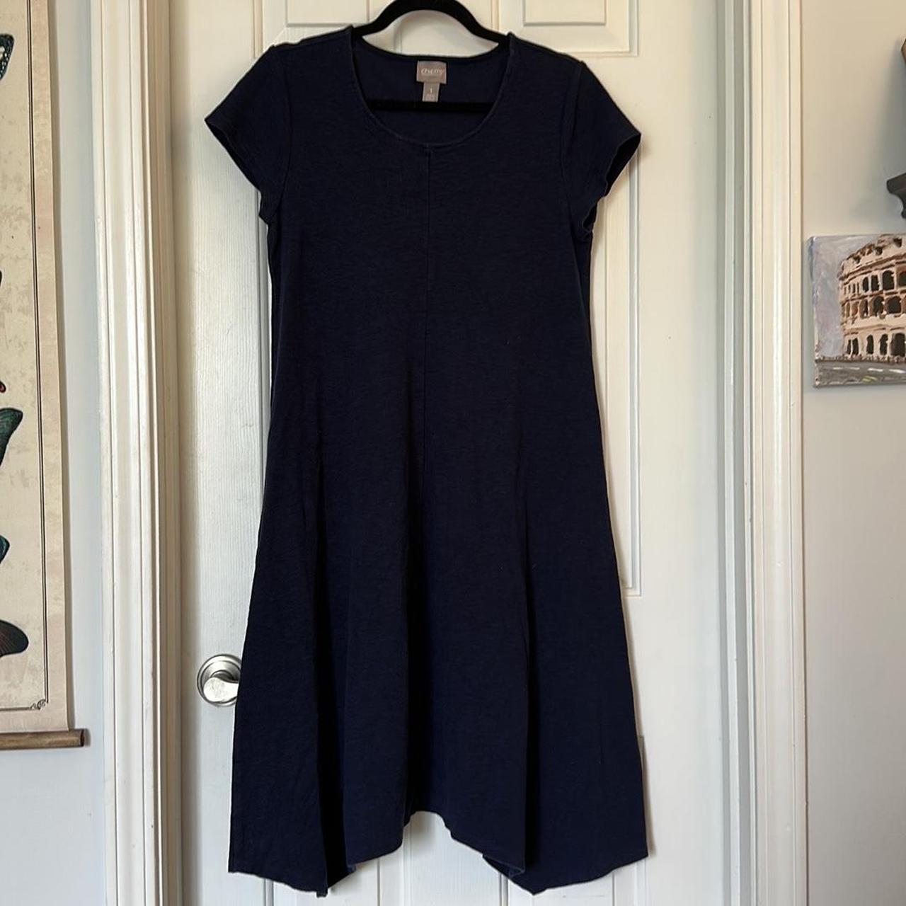 Chicos navy cotton blend seamed t shirt dress shark. Depop