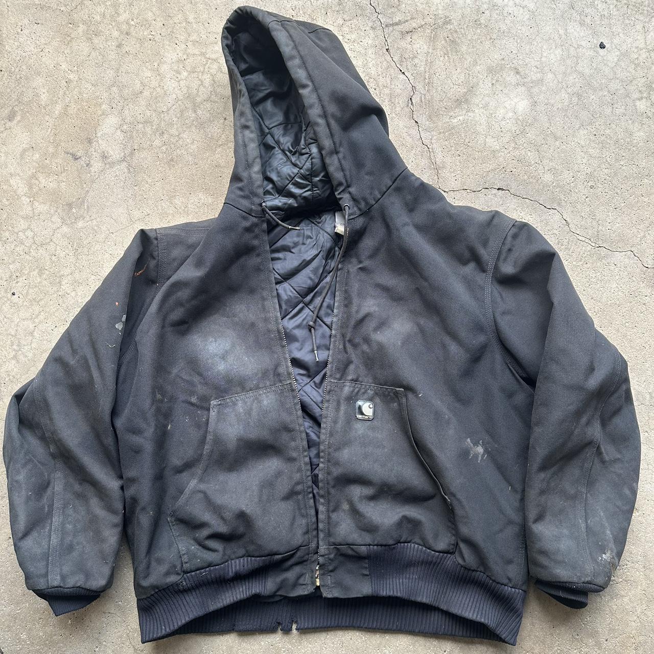 Carhartt Jacket Black J133 Quilted Duck Coat Canvas... Depop