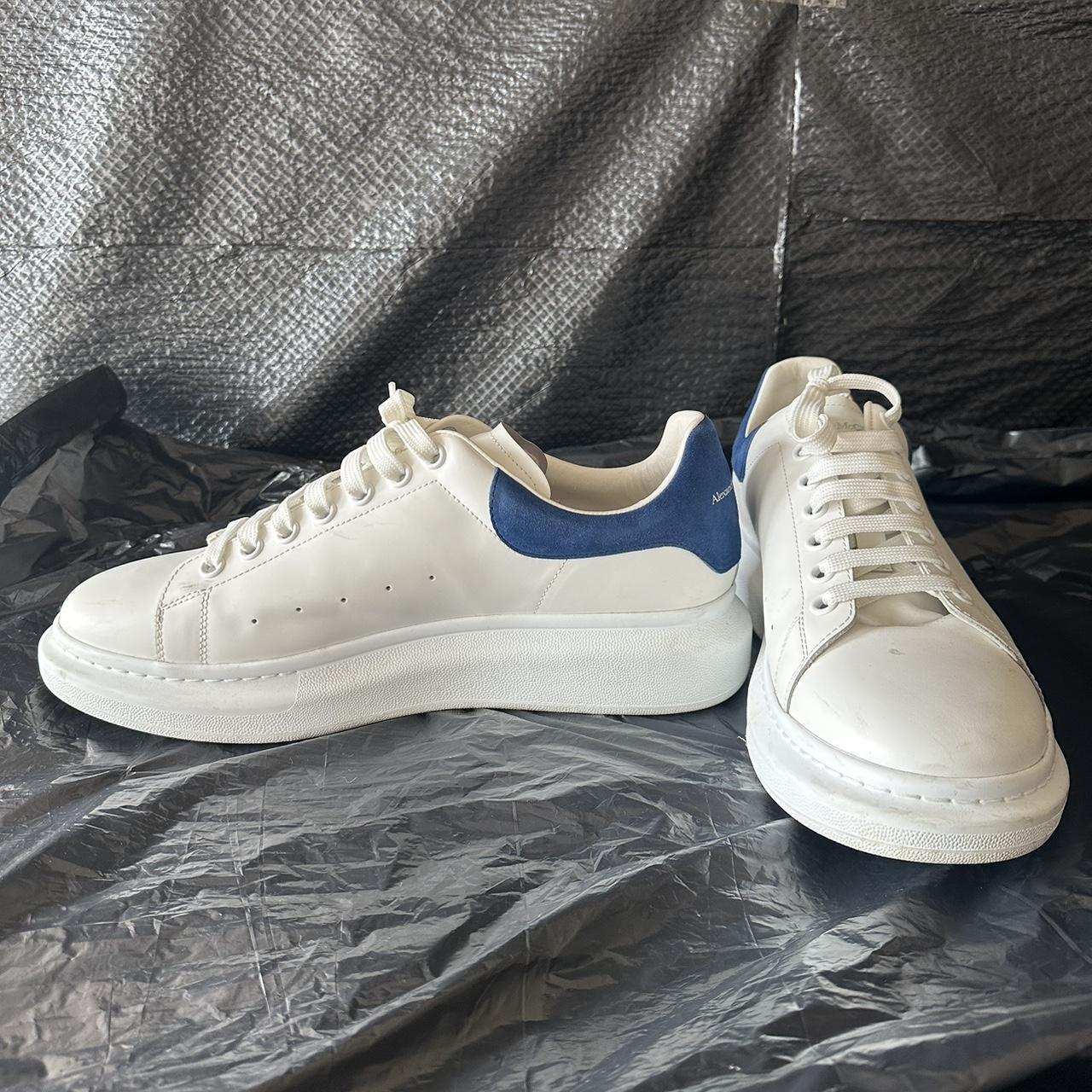 Alexander McQueen White And Blue Oversized Men’s... - Depop