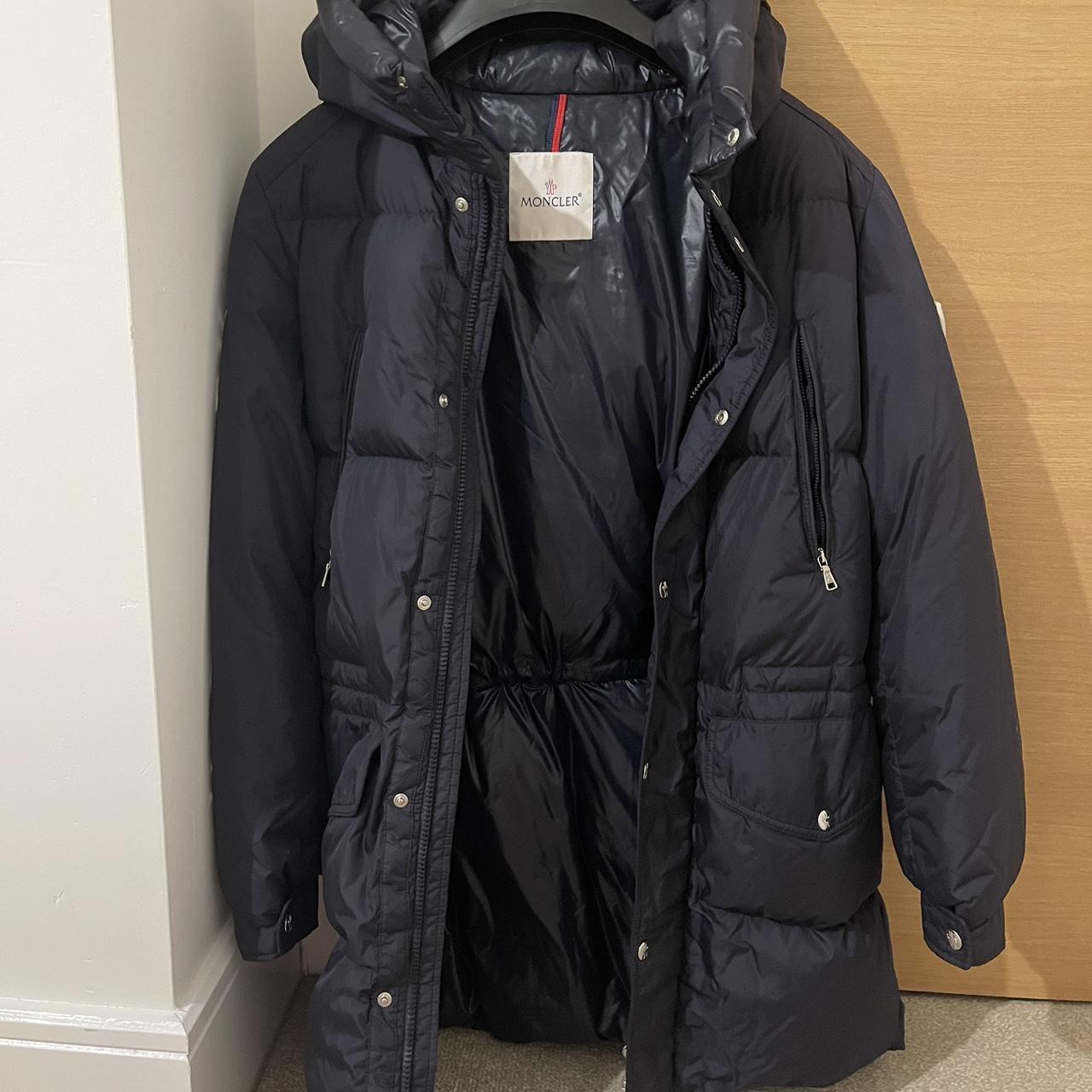 Moncler Navy Blue Puffer coat Size S, OPEN TO... - Depop