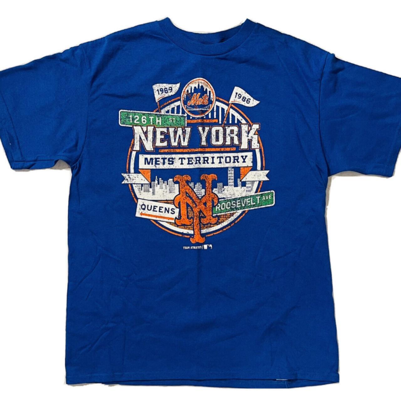 Vintage New York Mets tee in blue. From 2001. Mens - Depop