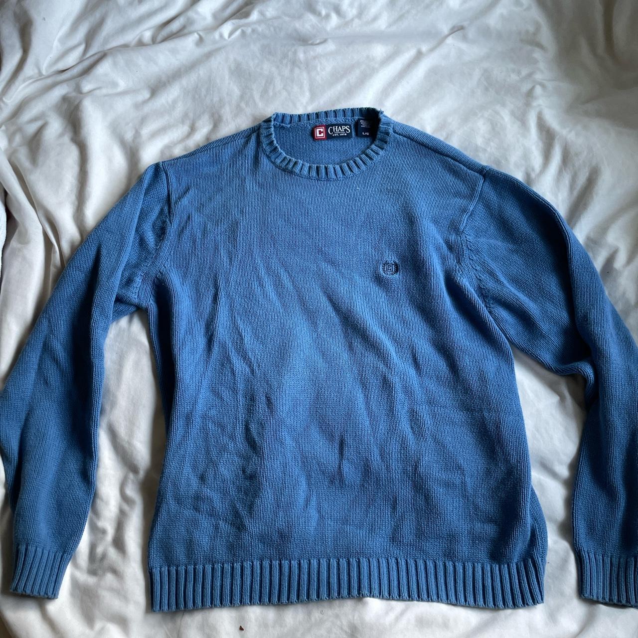 chaps blue sweater size large. - Depop