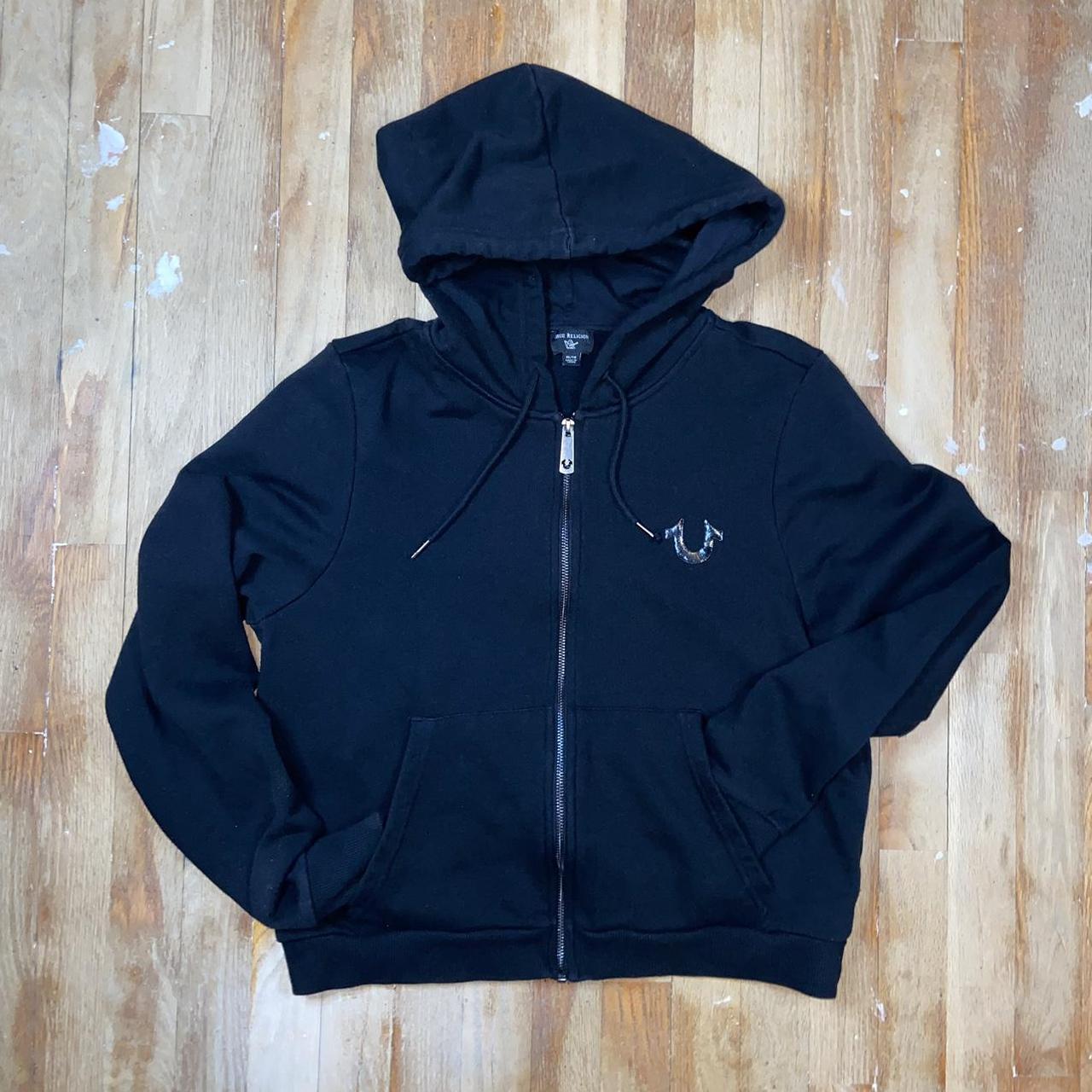 True Religion Black Zip Up Women’s Jacket... Depop