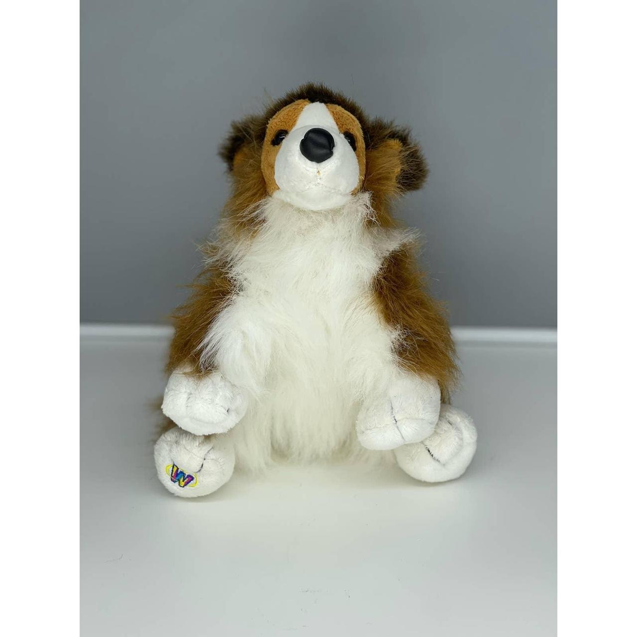 GANZ Webkinz Collie White & Brown Plush Dog Lassie Toy no code