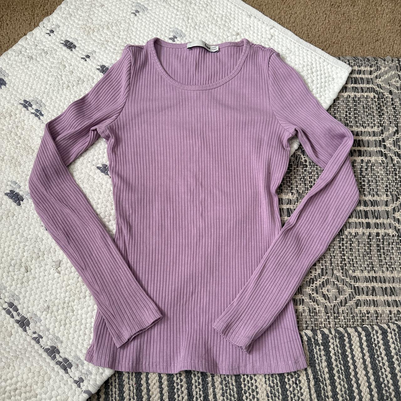 aritzia lavender long sleeve size xxs and in a... - Depop