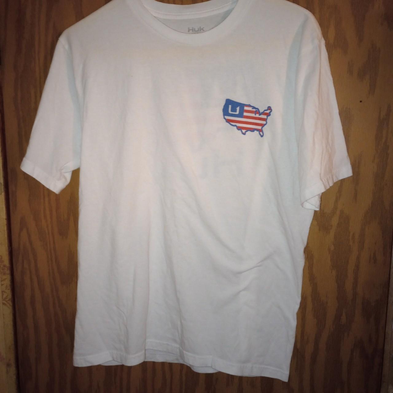 HUK T-Shirt Men's Size Medium Logo American Flag - Depop