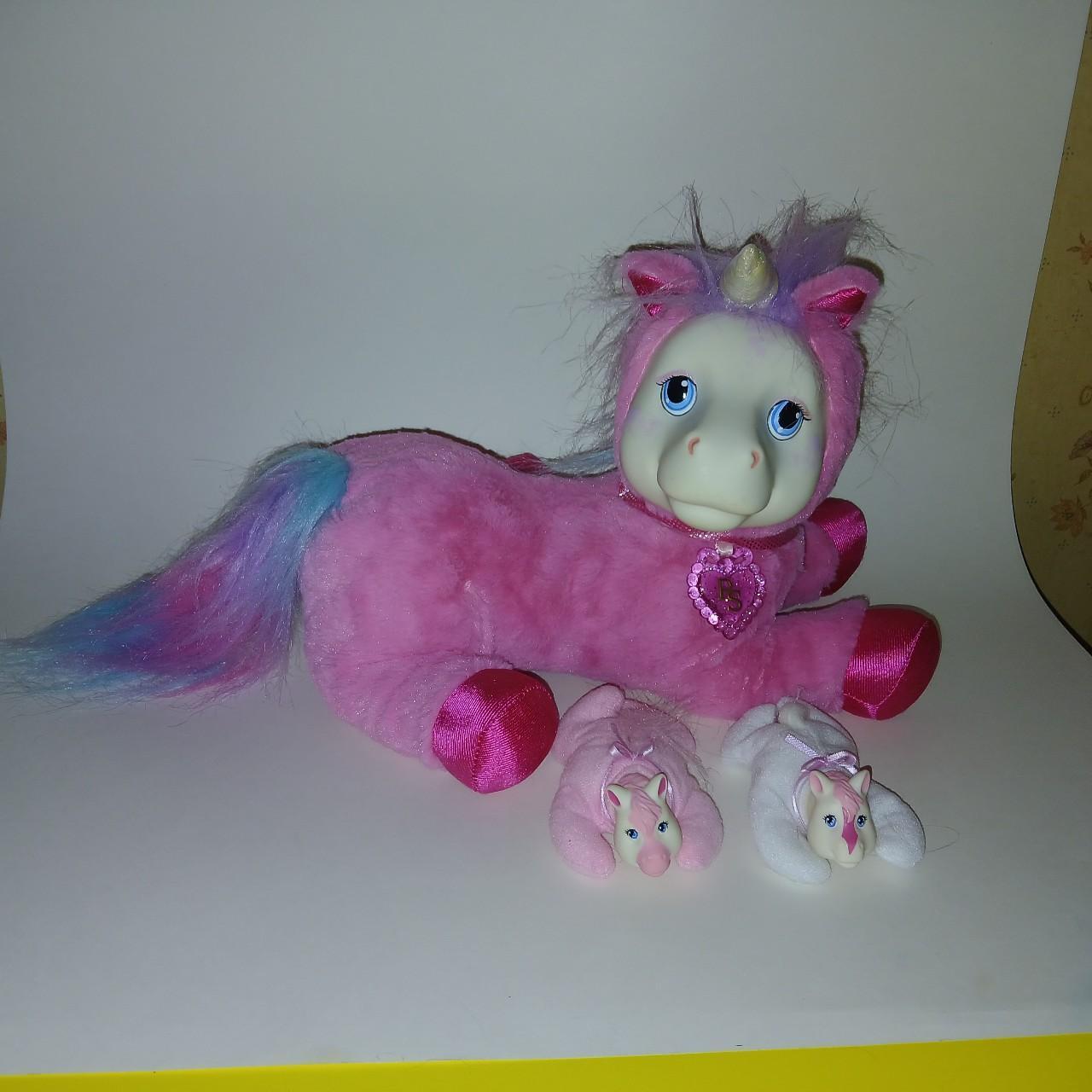 Pony Surprise Plush Pink Unicorn Mother With Two. Depop