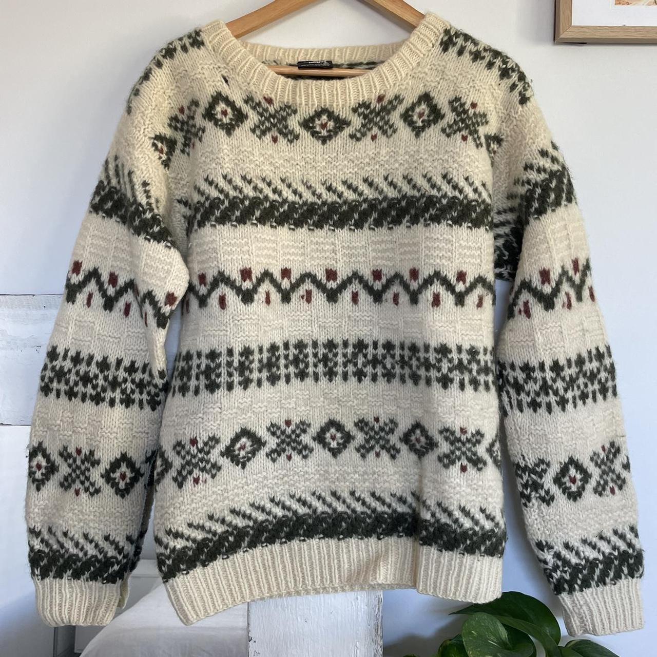 Vintage Knit Sweater The patterns and colours are... - Depop