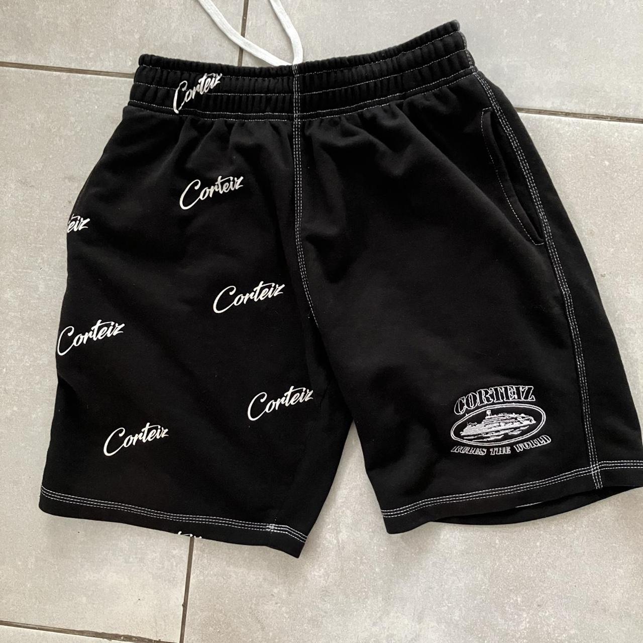 Cortez split shorts Black size medium Tracksuit... - Depop