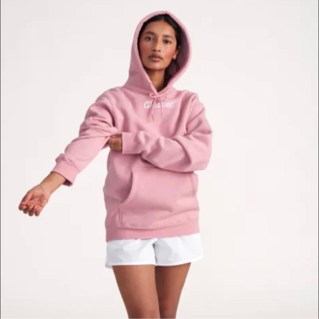 New in Box Glossier Original Pink Hoodie XL Brand... - Depop