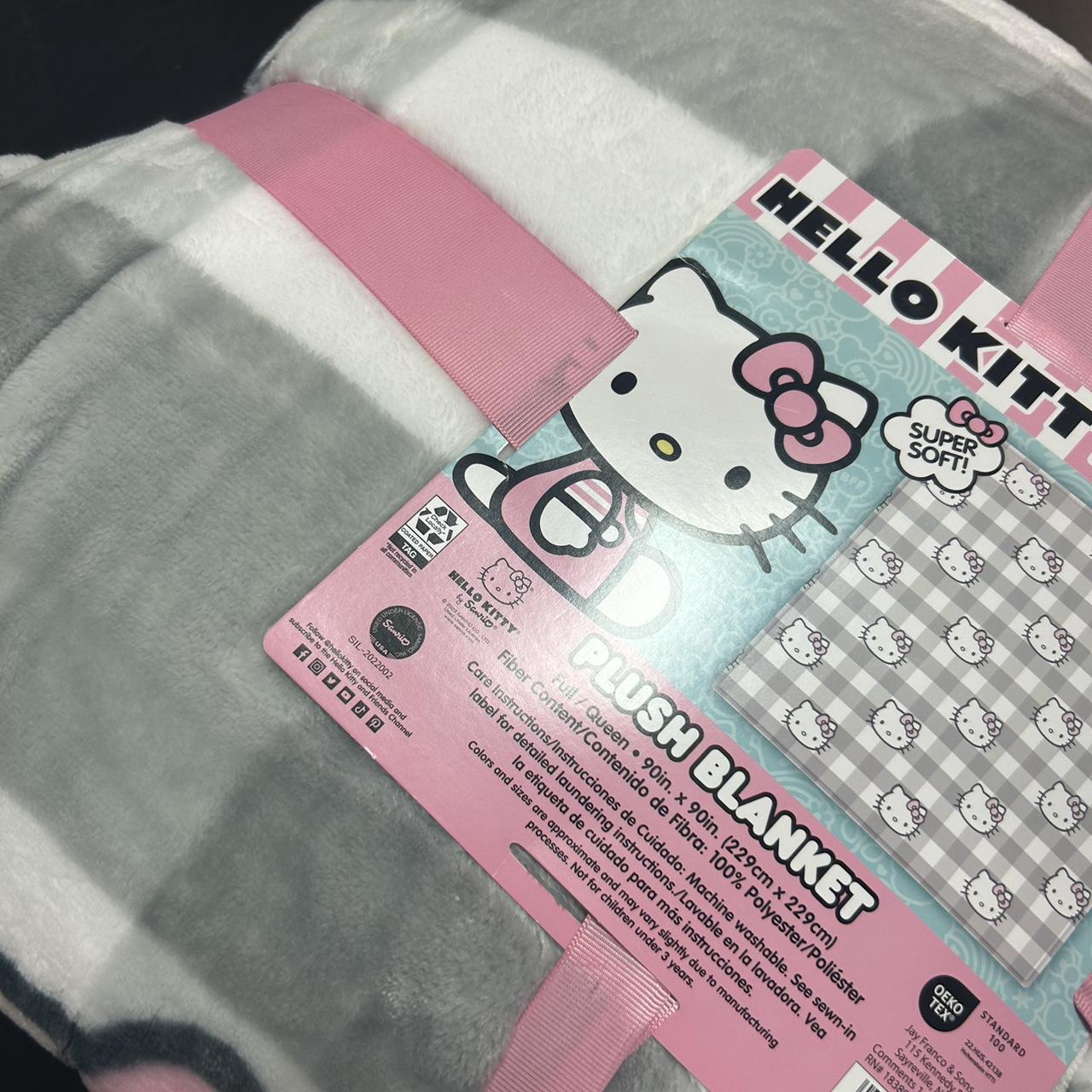 Hello Kitty Full/Queen size blanket pink and store grey