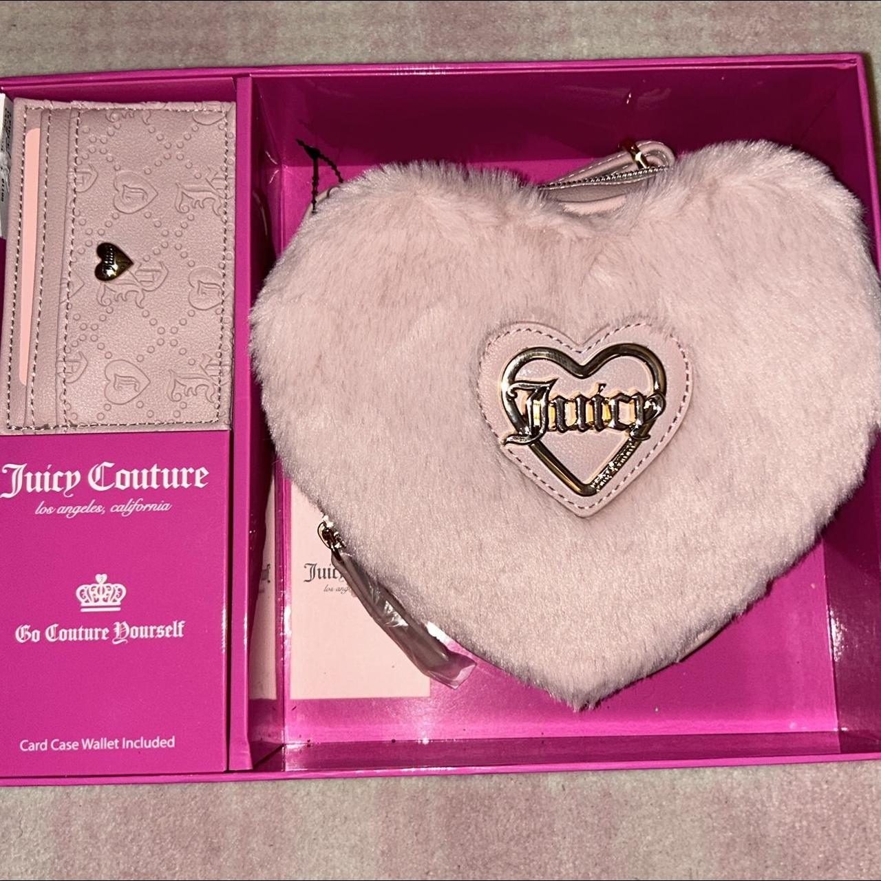 Juicy Couture Logo Bracelet & Heart Earrings Pink Gift Box Set
