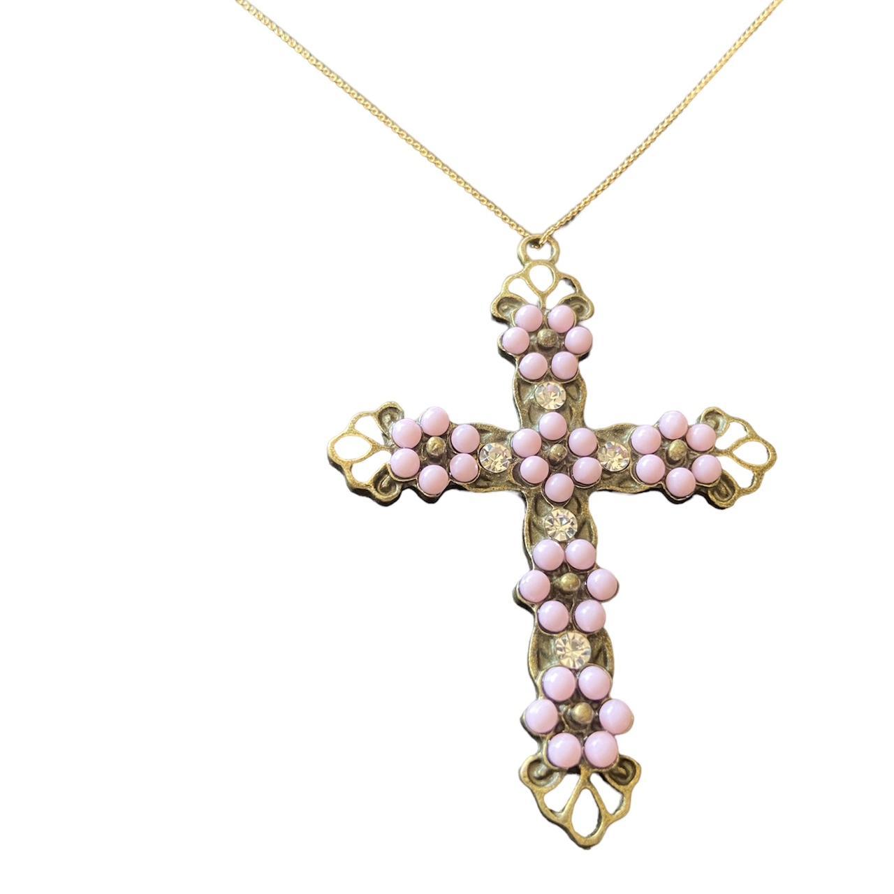 Vintage Cross Necklace! • i thrifted the cross... Depop