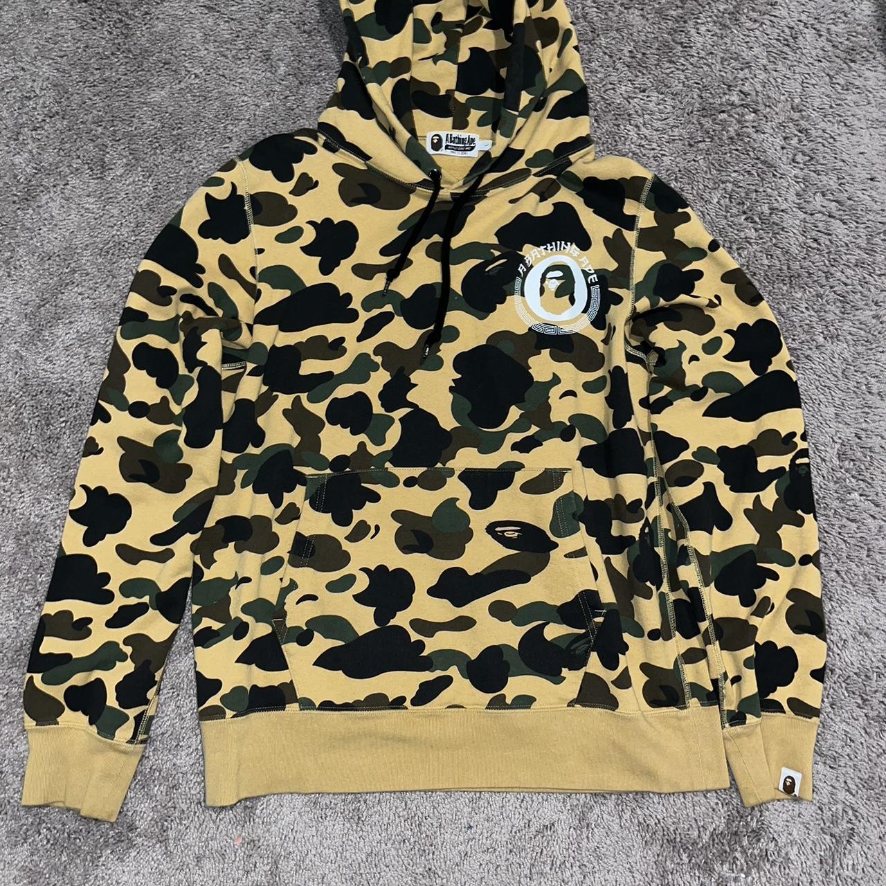 BAPE 1st Camo Kanji Pullover Hoodie size L No rips. Depop