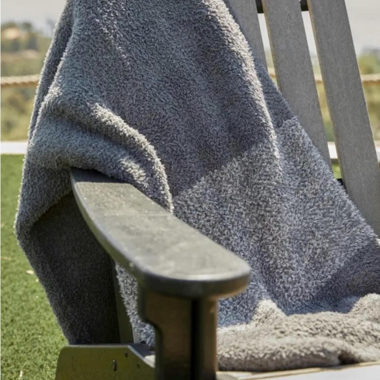 Barefoot Dreams Luxe Heathered Stripe Throw Blanket.... Depop