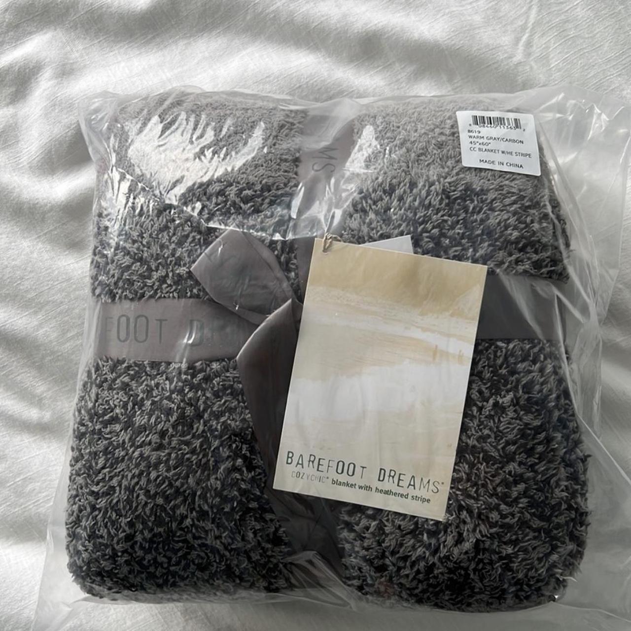 Barefoot Dreams Luxe Heathered Stripe Throw Blanket.... Depop