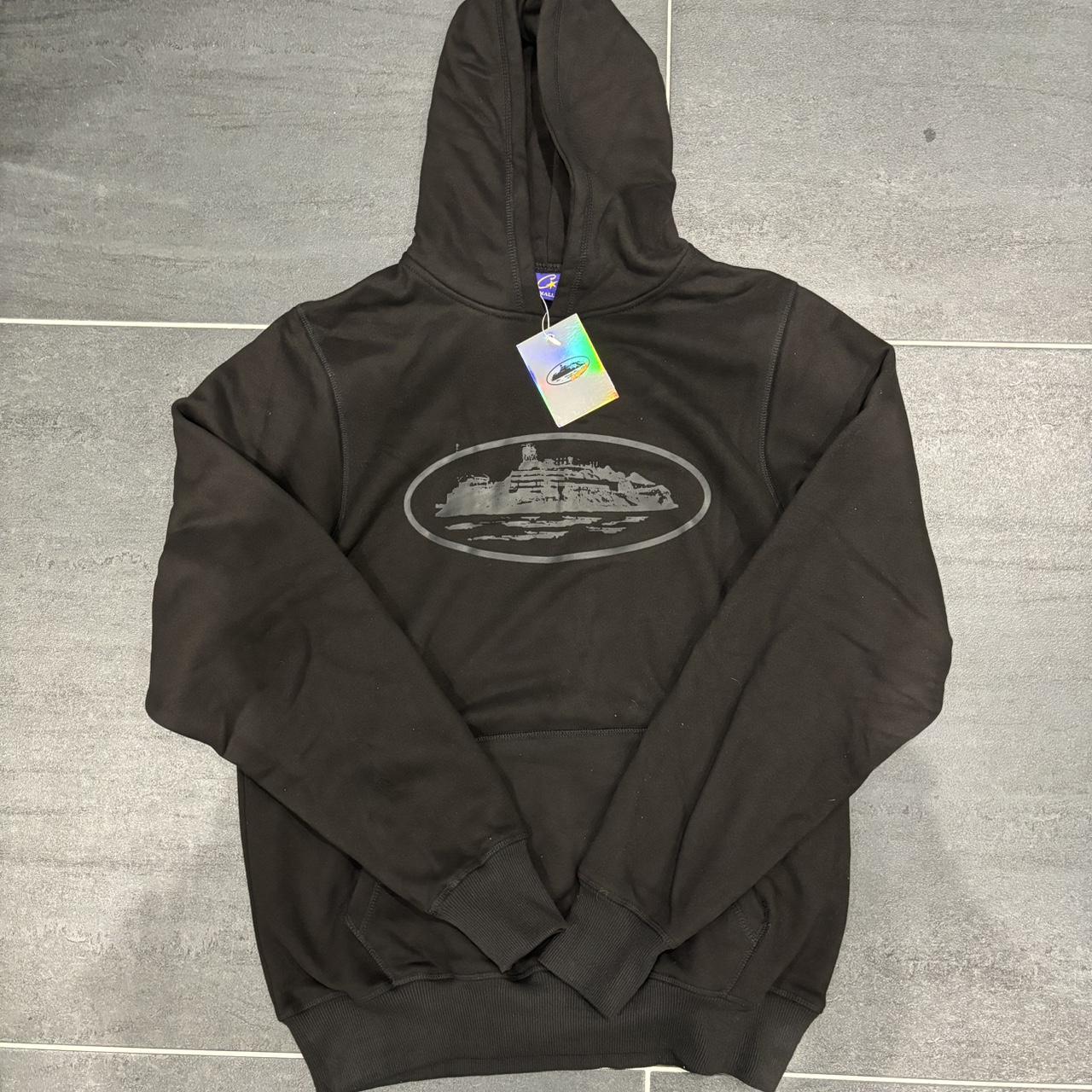 Men’s triple Black corteiz alcatraz hoodie Size... - Depop