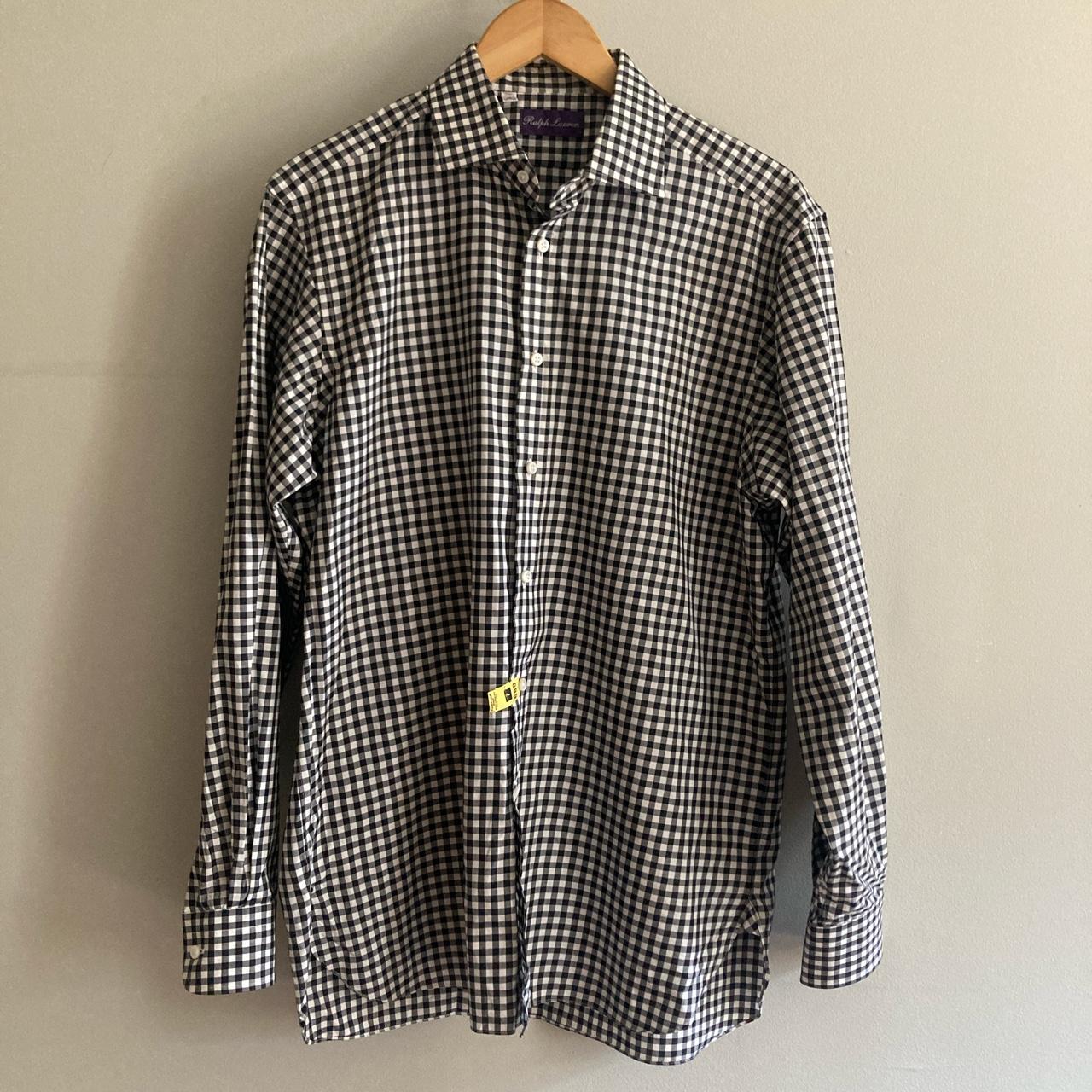 ralph lauren mens’ gingham dress shirt, size 16.... - Depop