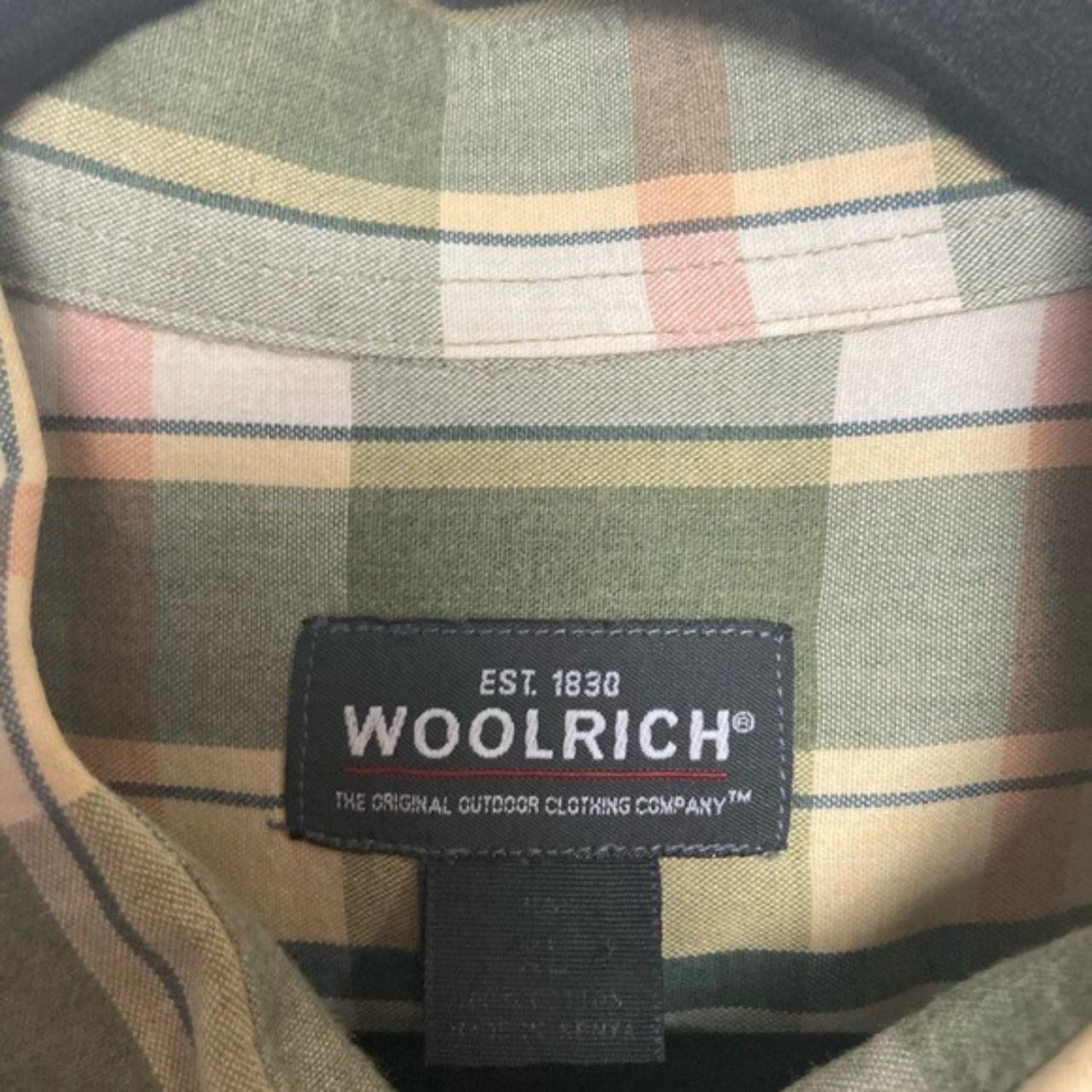 Woolrich green/yellow plaid short sleeve button down... - Depop