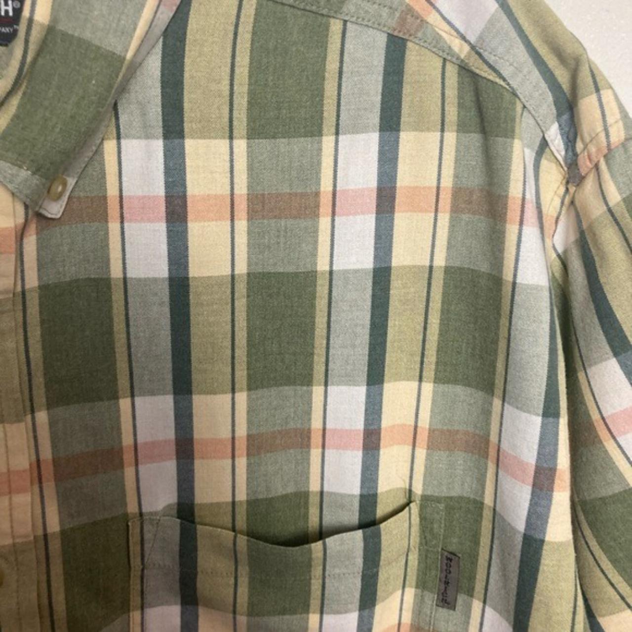 Woolrich green/yellow plaid short sleeve button down... - Depop