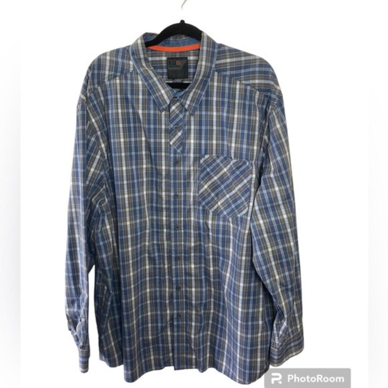 5.11 Tactical blue plaid long sleeve shirt with... - Depop