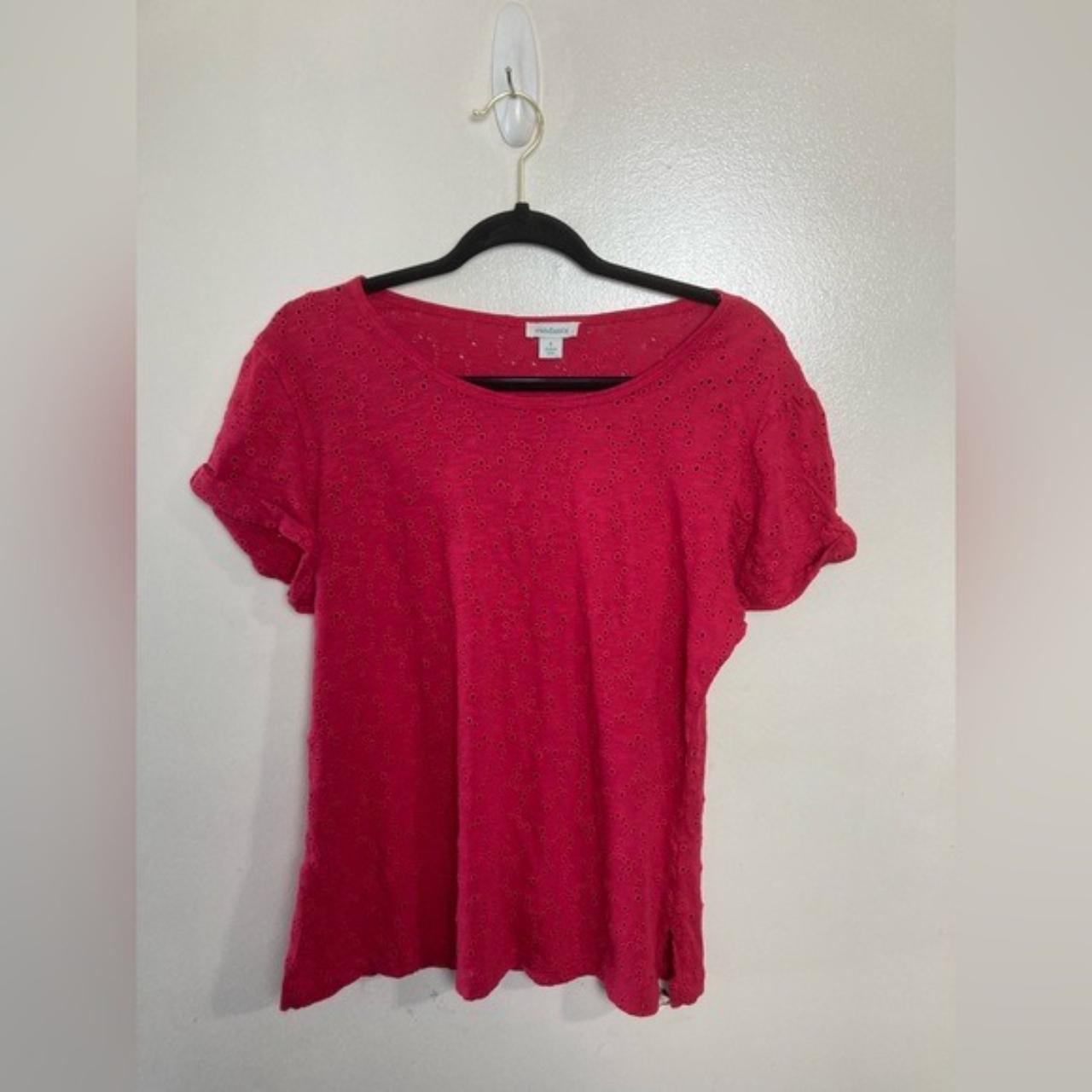 Sundance pink short sleeve eyelet top. ... - Depop