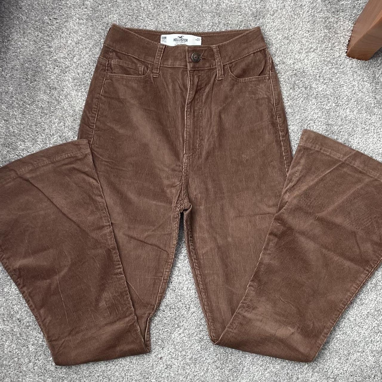Hollister brown corduroy flare pants Depop