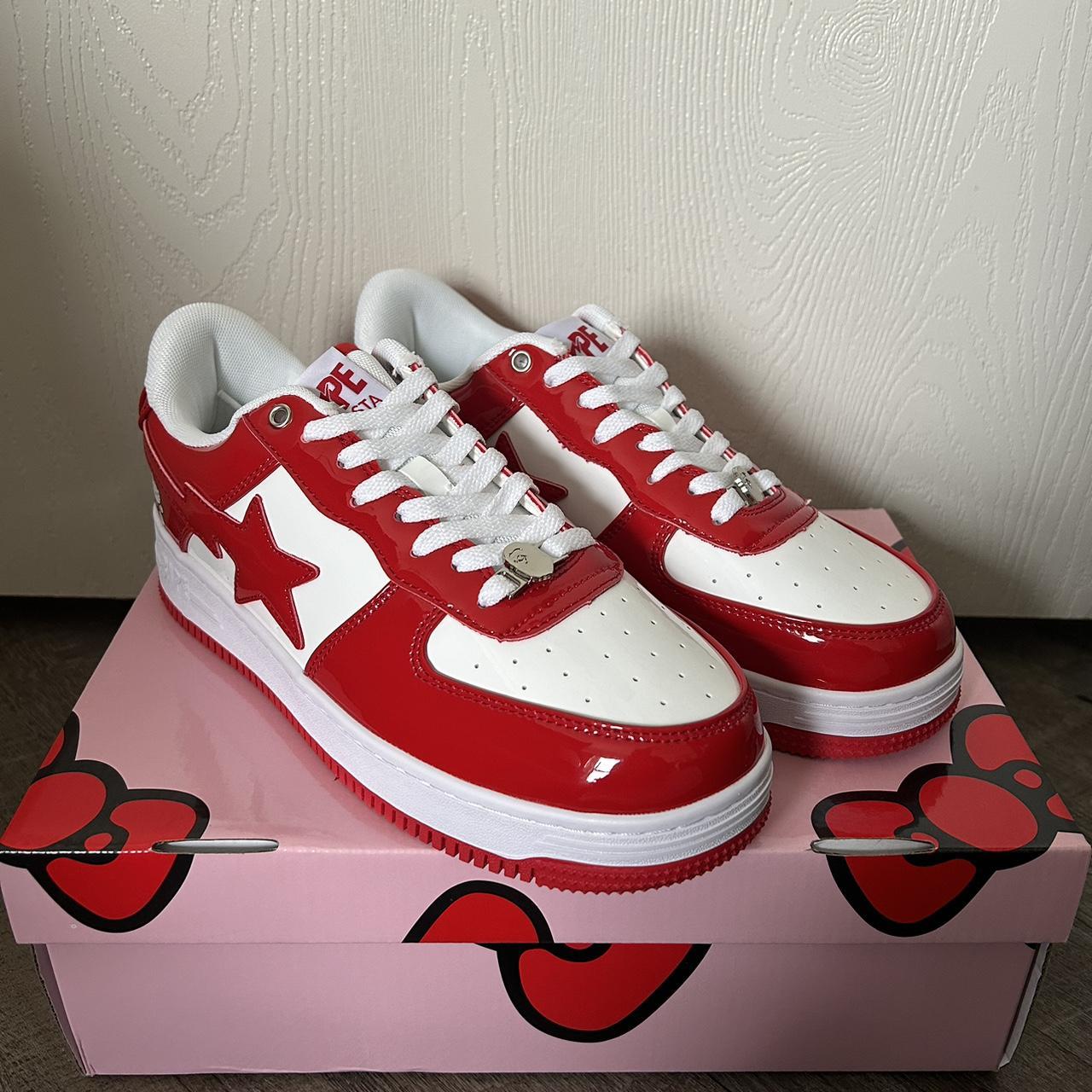 Bapesta x Hello Kitty red and white limited edition... Depop