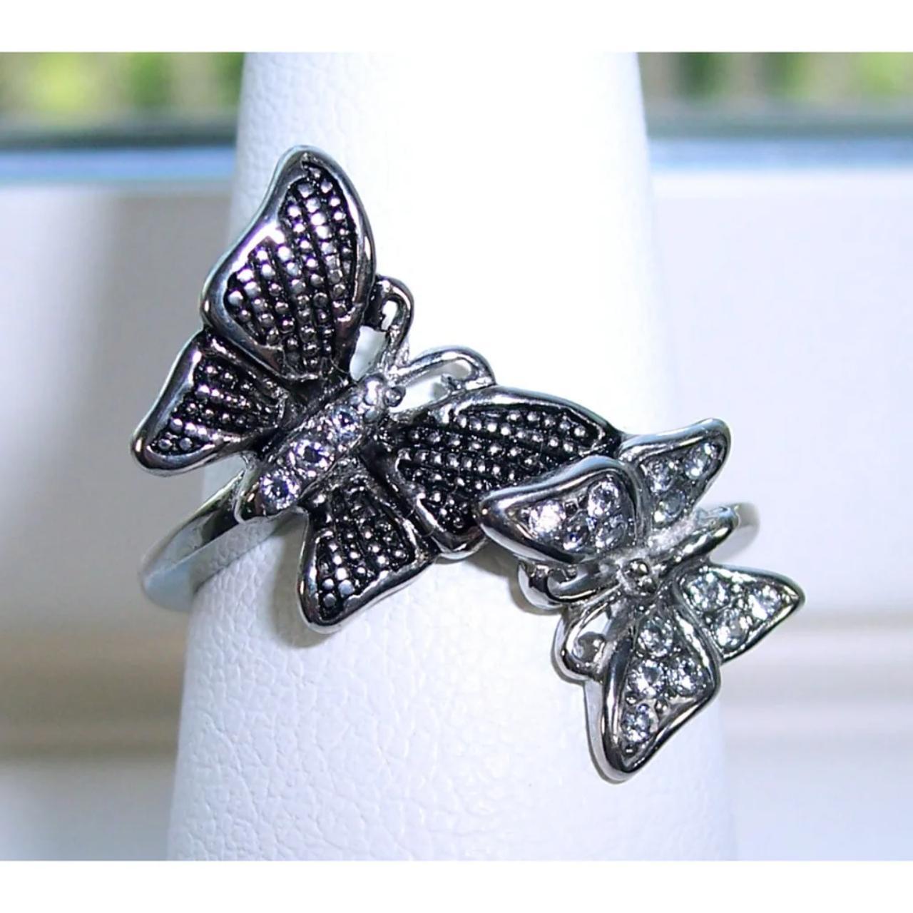 Stainless steel butterfly on sale ring