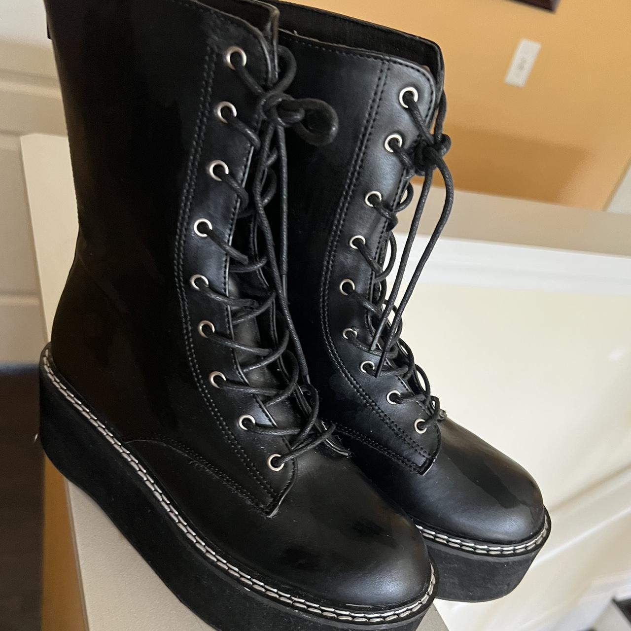 platform black boots womens
