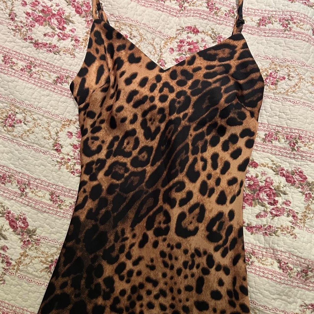 Cheetah print slip dress size medium. Length is 35”,... - Depop