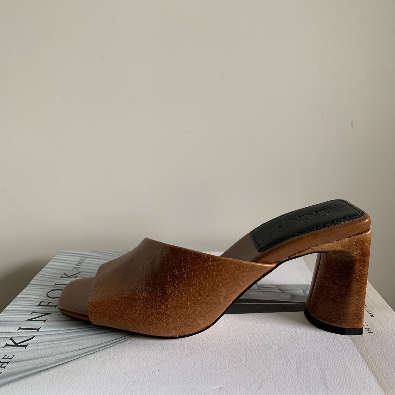 Zara brown leather mules, Brand new unworn, Size 35