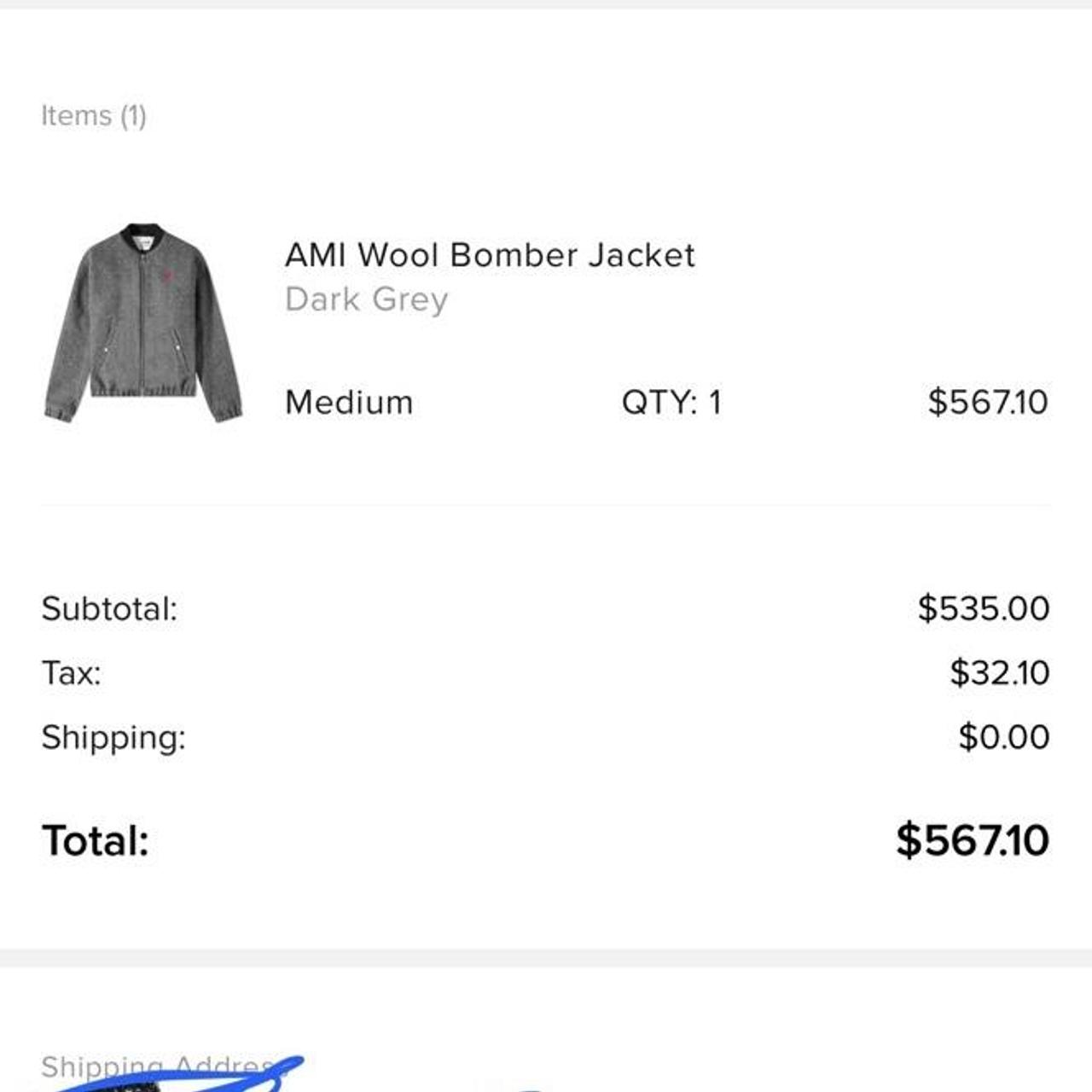 Ami wool bomber on sale jacket