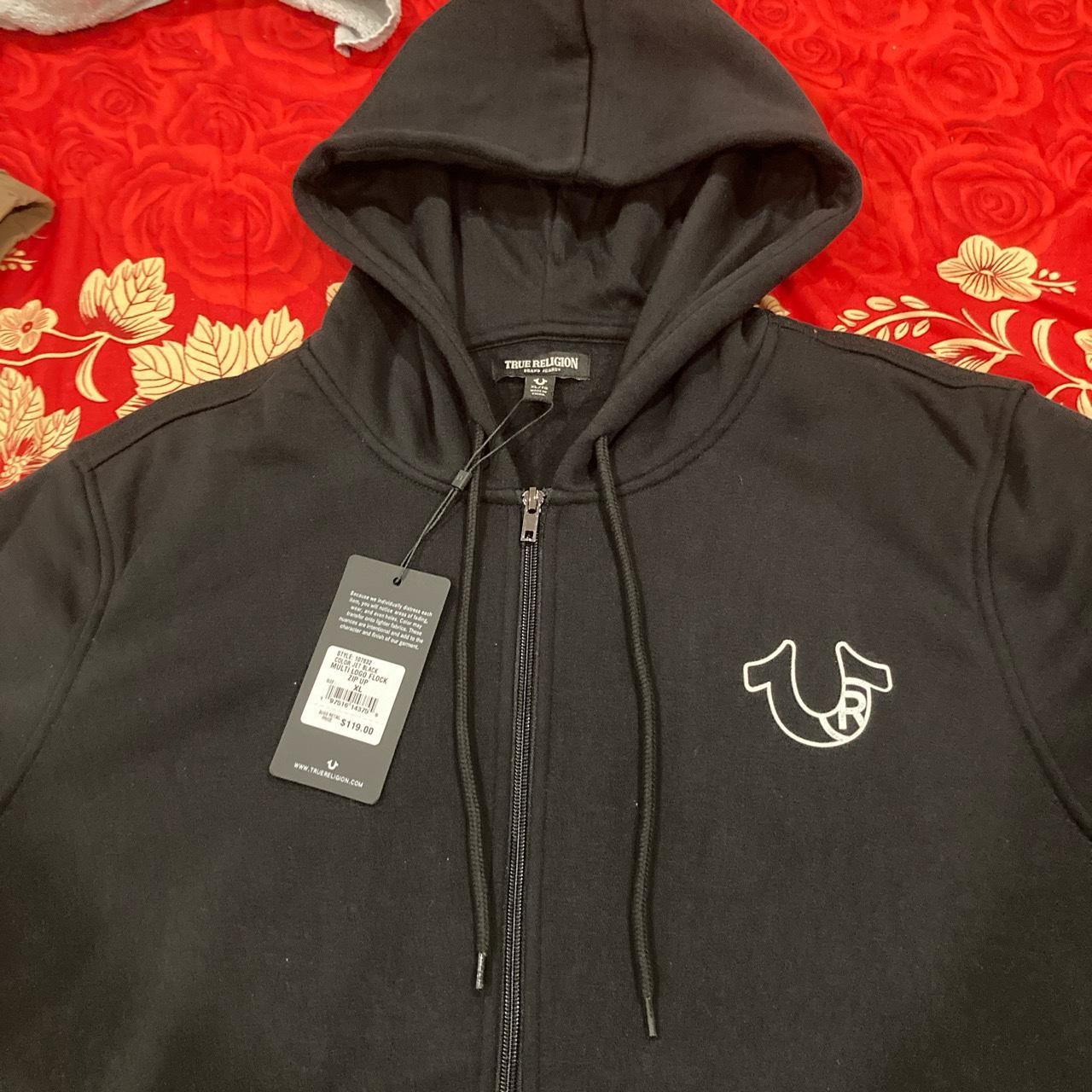 All black outlet true religion hoodie