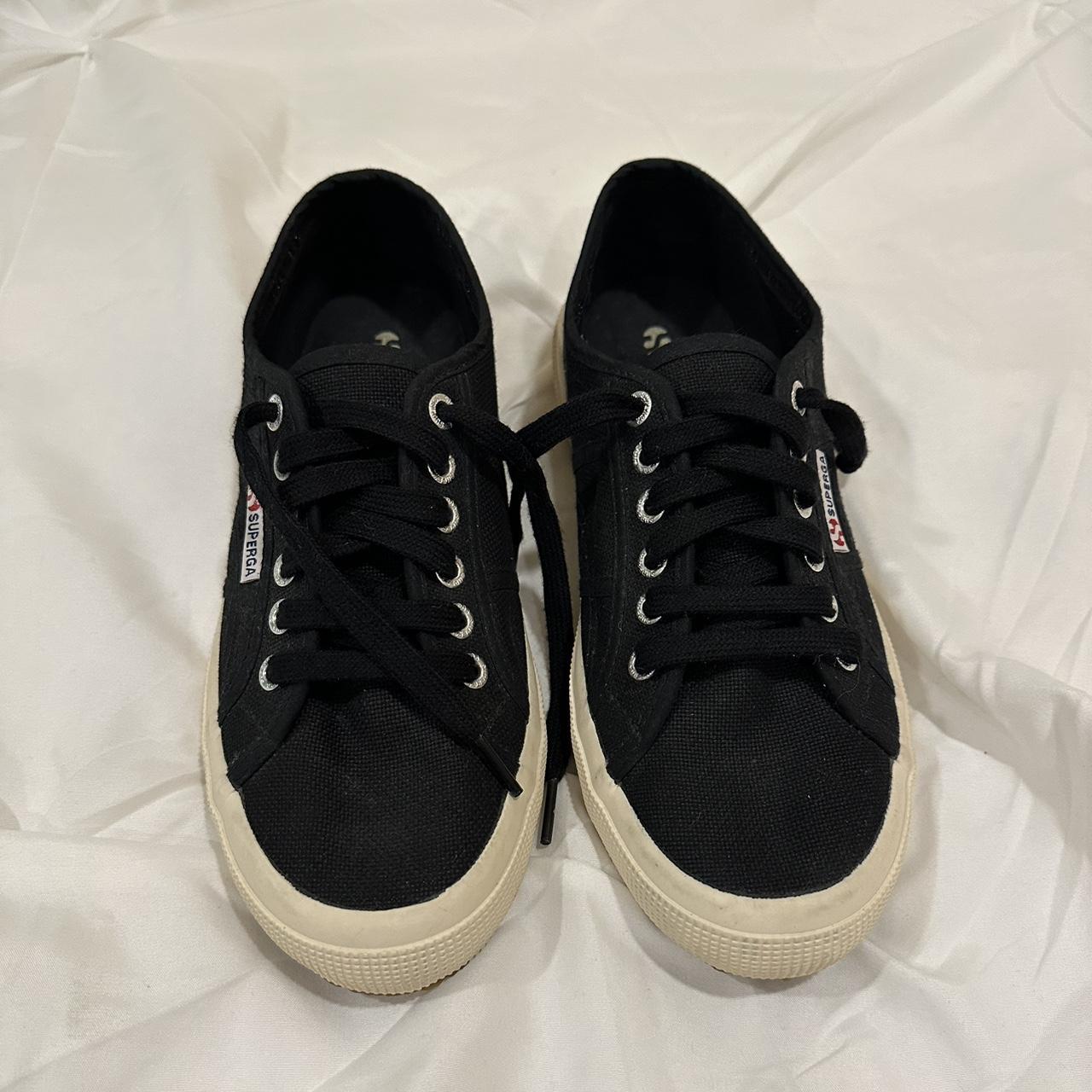 Superga sneakers • black classic style • size 40... - Depop