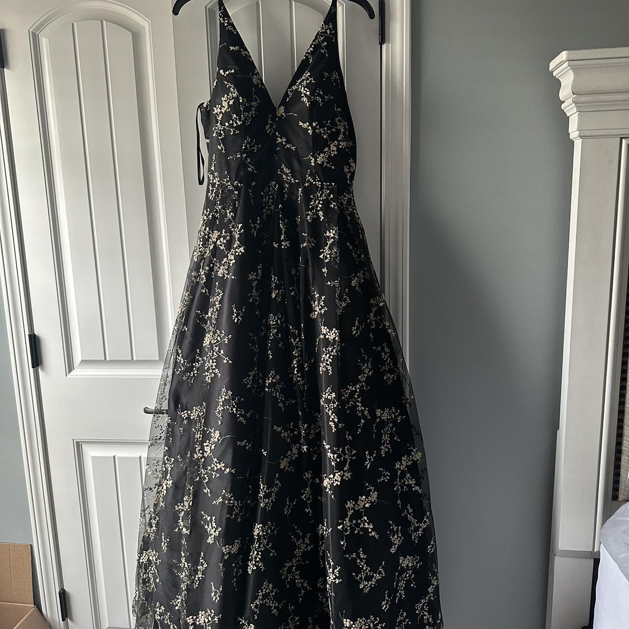 Blondie Nites Black and white floral dress with. Depop