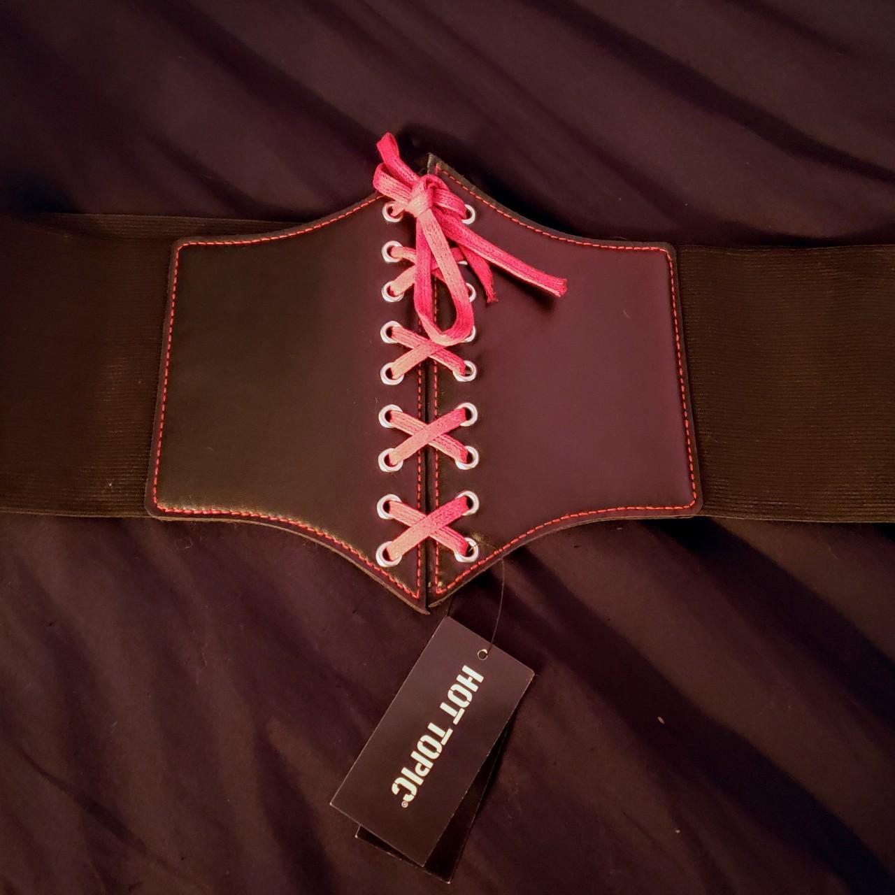 Black and red corset belt Brand new from Hot Topic... - Depop