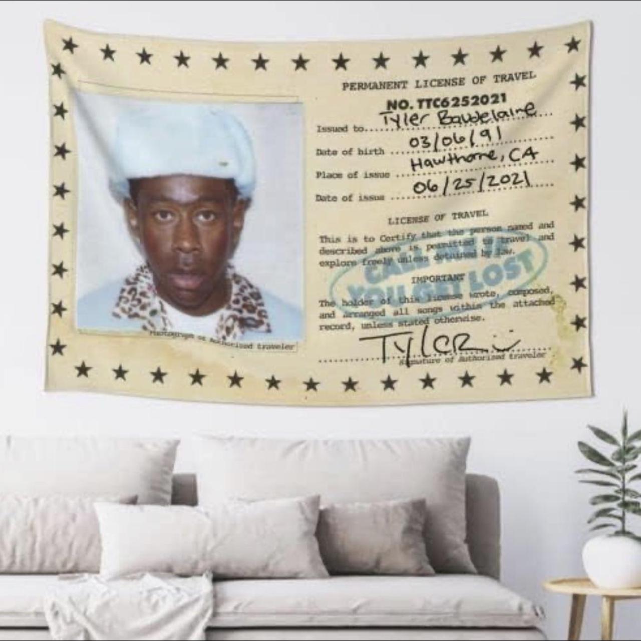 •Tyler the creator tapestry •Comes with hooks to... - Depop