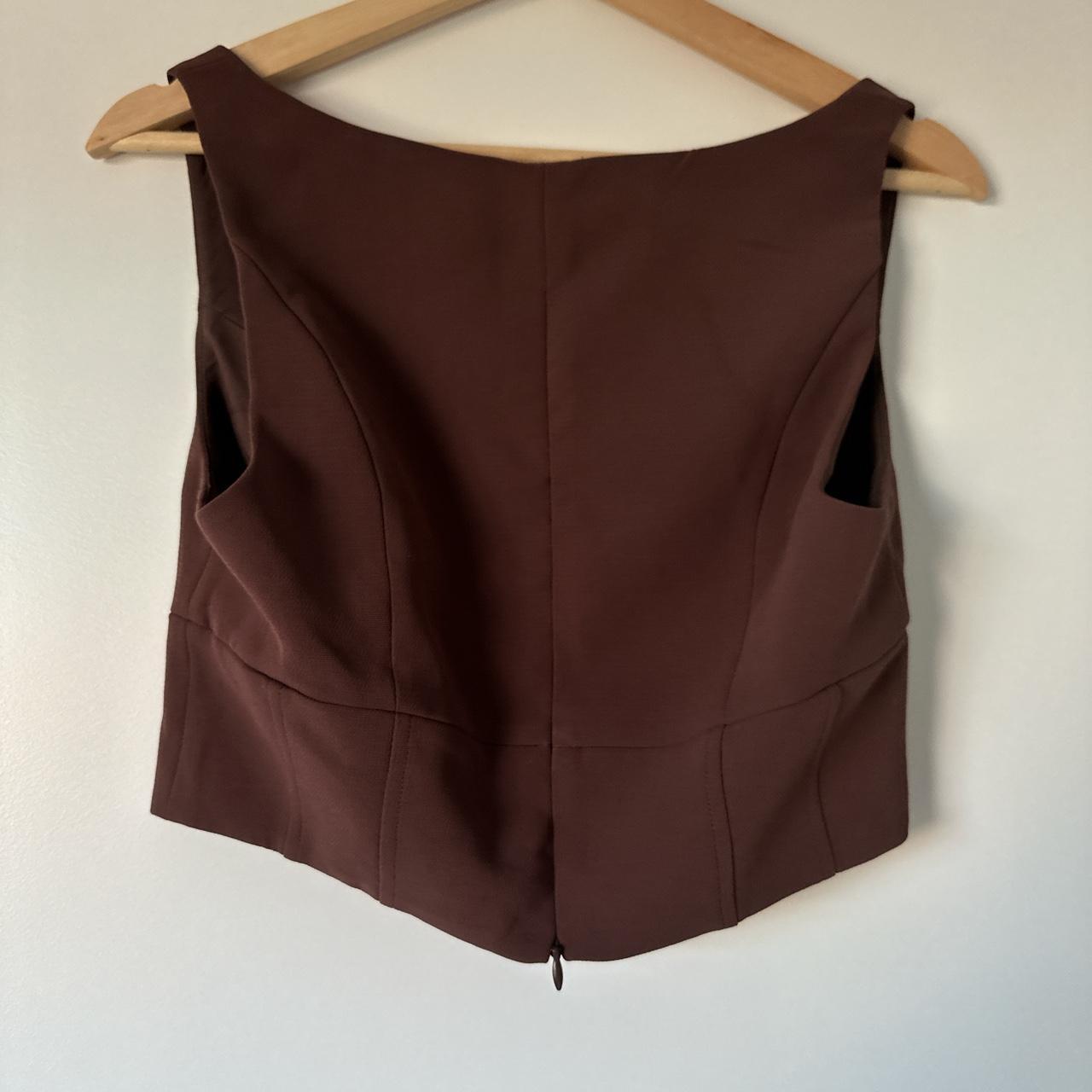 Kookai alpha corset top chocolate colour size 10 aus - Depop