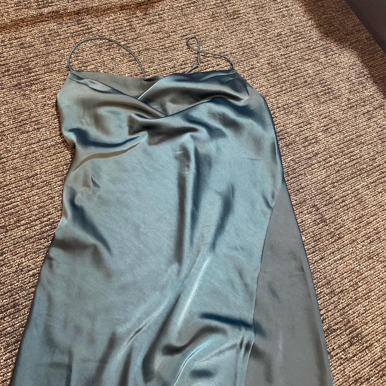 Banana republic 90’s inspired dark teal midi slip... - Depop