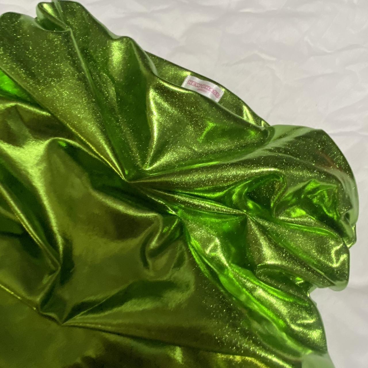 Green metallic ruched skirt from new phase studio... - Depop