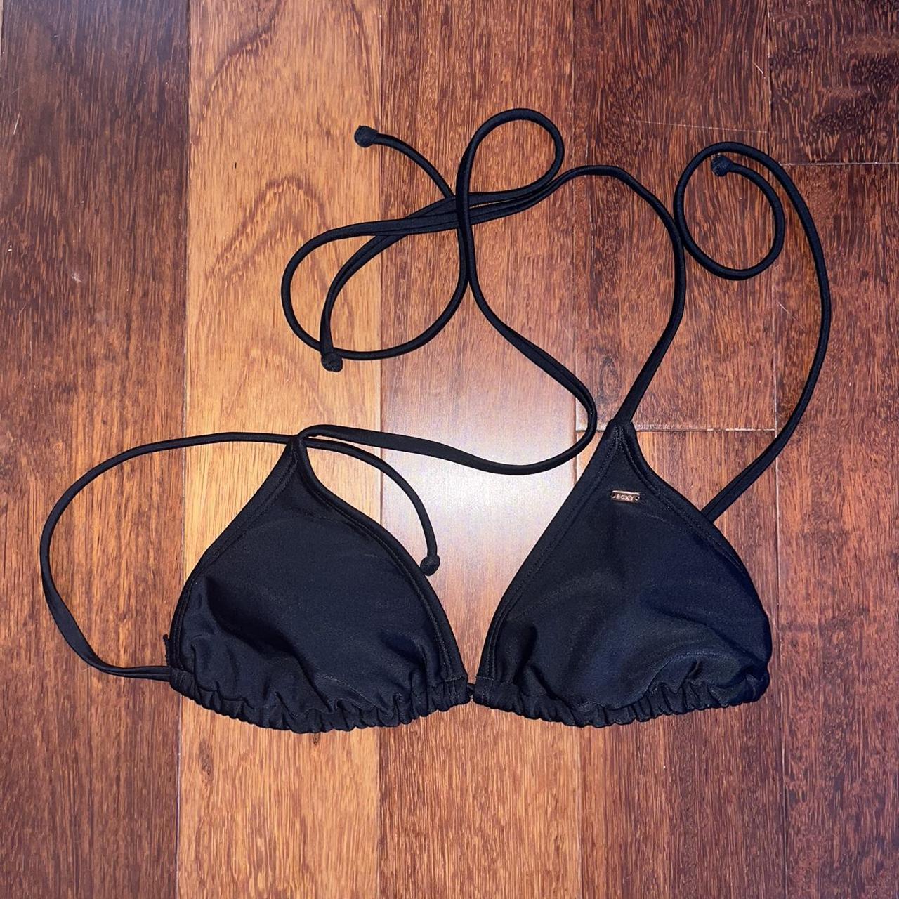 Roxy black triangle bikini top - Depop