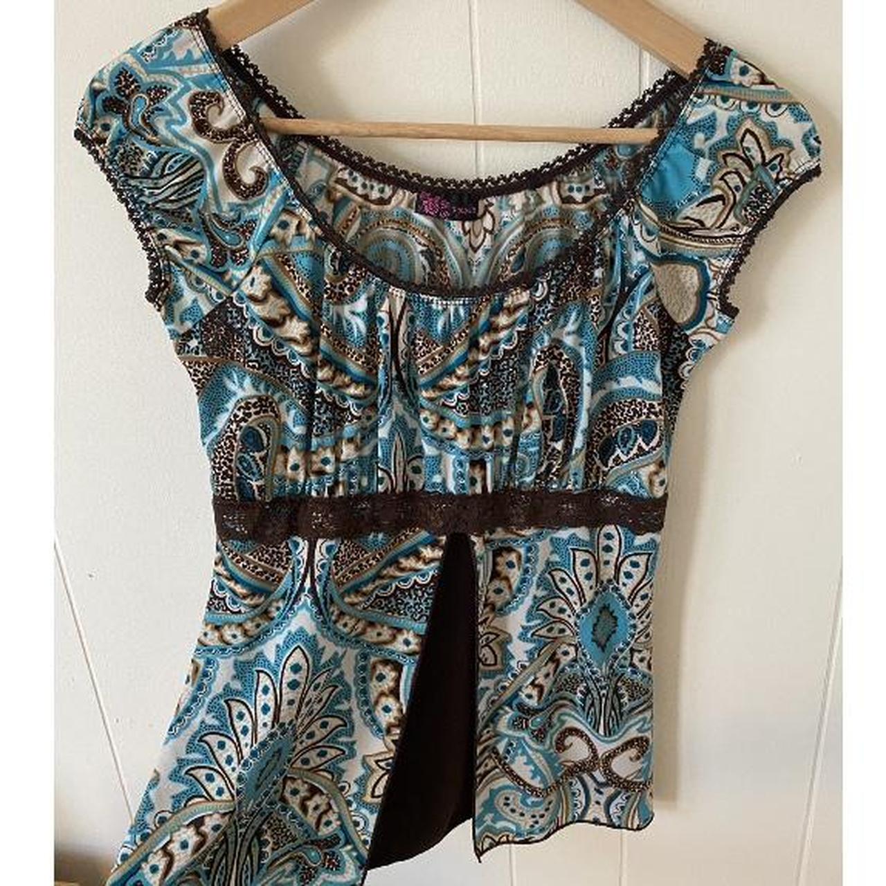 2000’s PAISLEY MILKMAID TOP Agenda size [women’s... - Depop