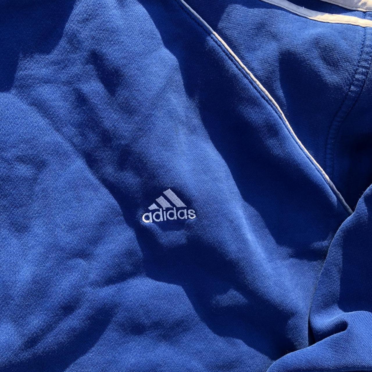Adidas Blue Hoodie in amazing... - Depop