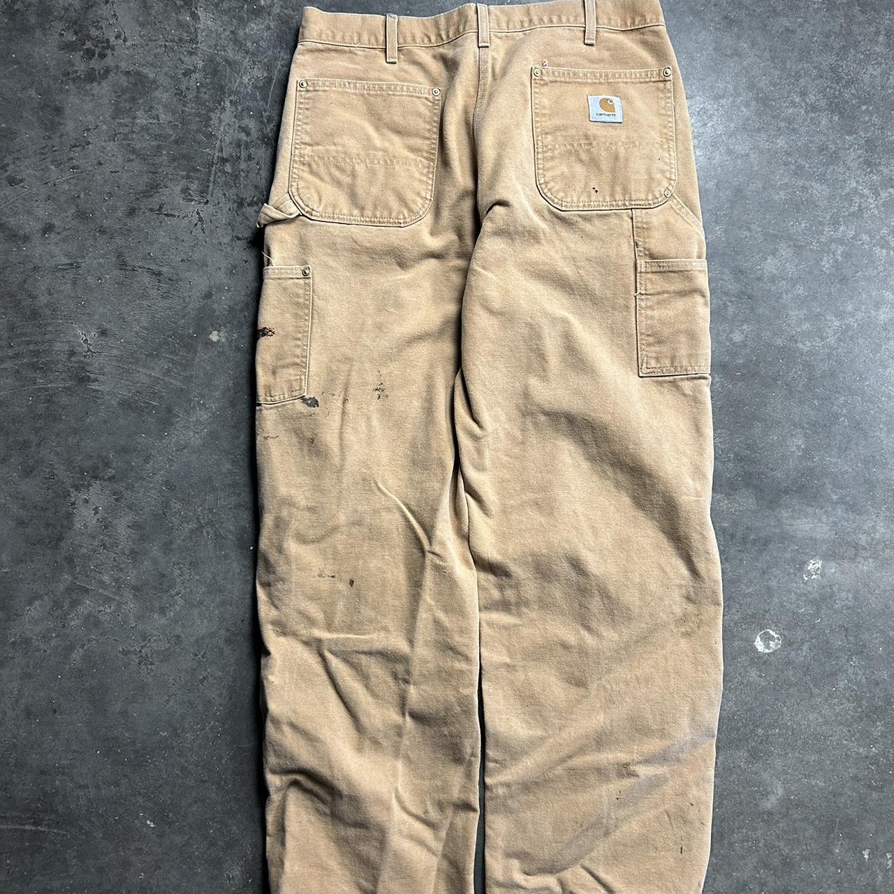 Carhartt Double Knee Pants Khaki in amazing... - Depop