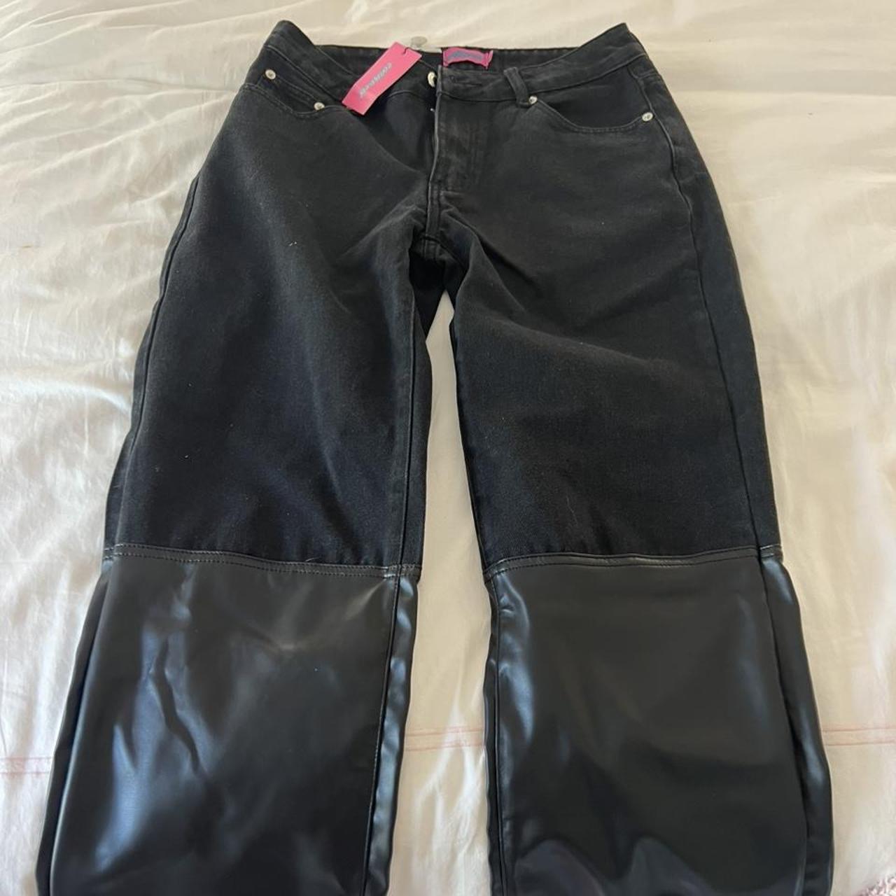 Brand new Edikted half leather pants size small Depop