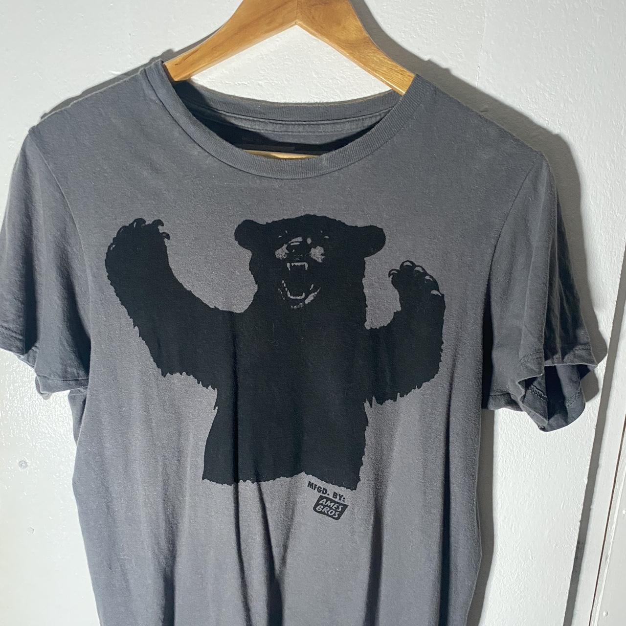 rare ames bros grizzly bear top in blue sick for... - Depop