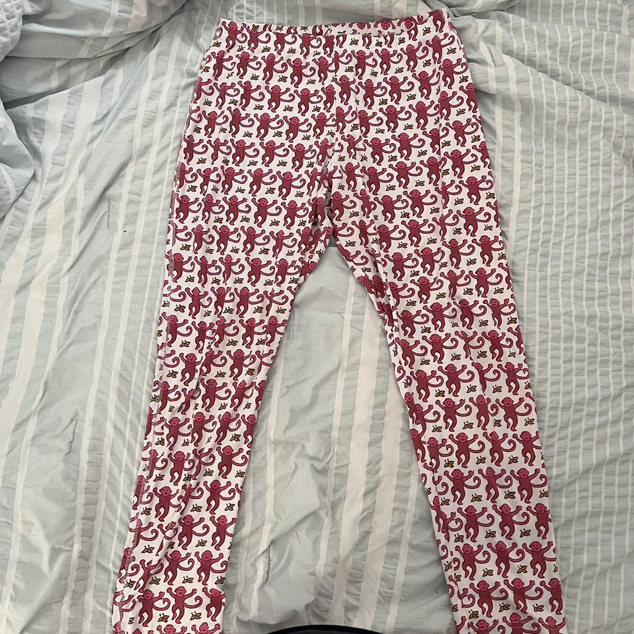 Woman’s Roller Rabbit Pink Monkey Pajamas Size... - Depop