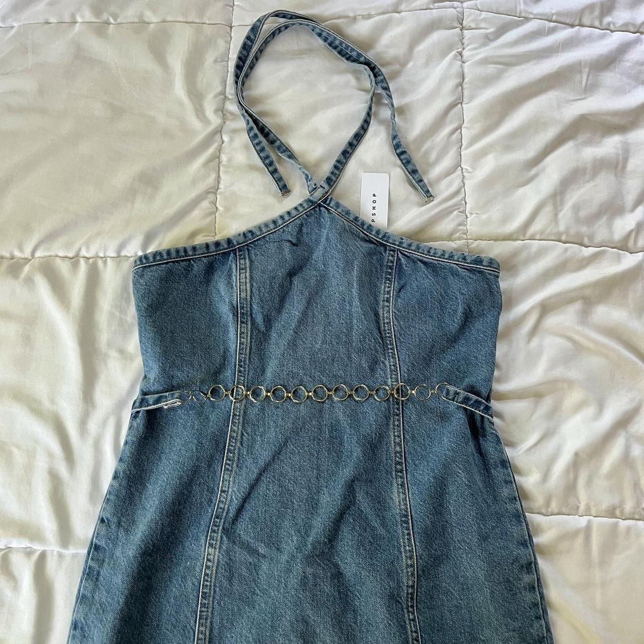 topshop denim halter 🦋🤠🎧🪡, silver circle