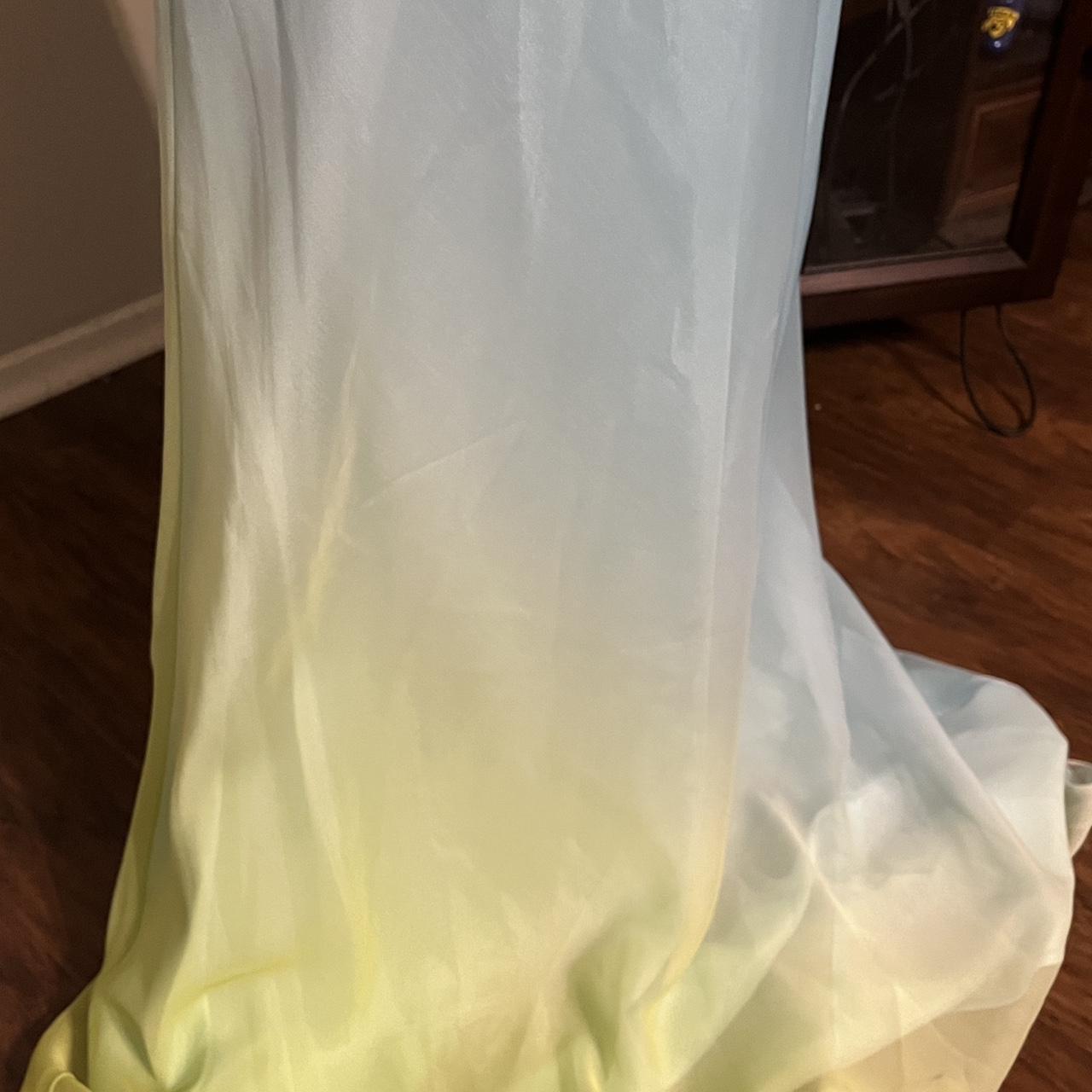 Vintage betsy and adam dress blue to green ombre depop
